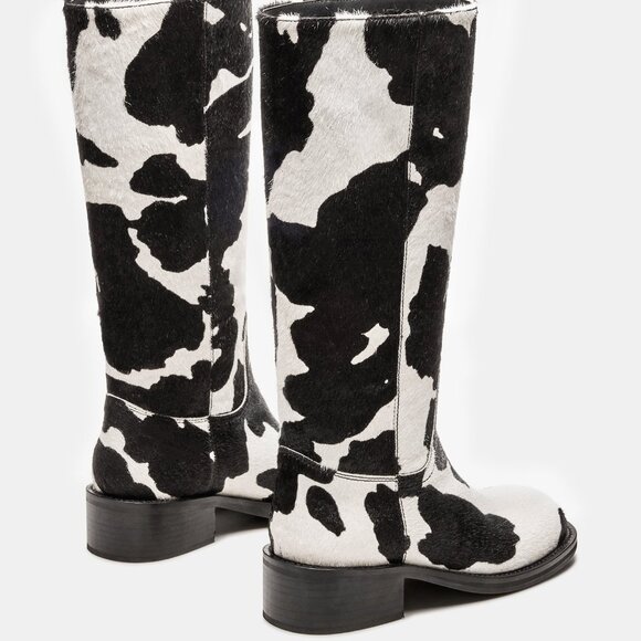 Steve Madden Riggs Womens Boots Cow Print Leather Real Fur - Picture 8 of 12